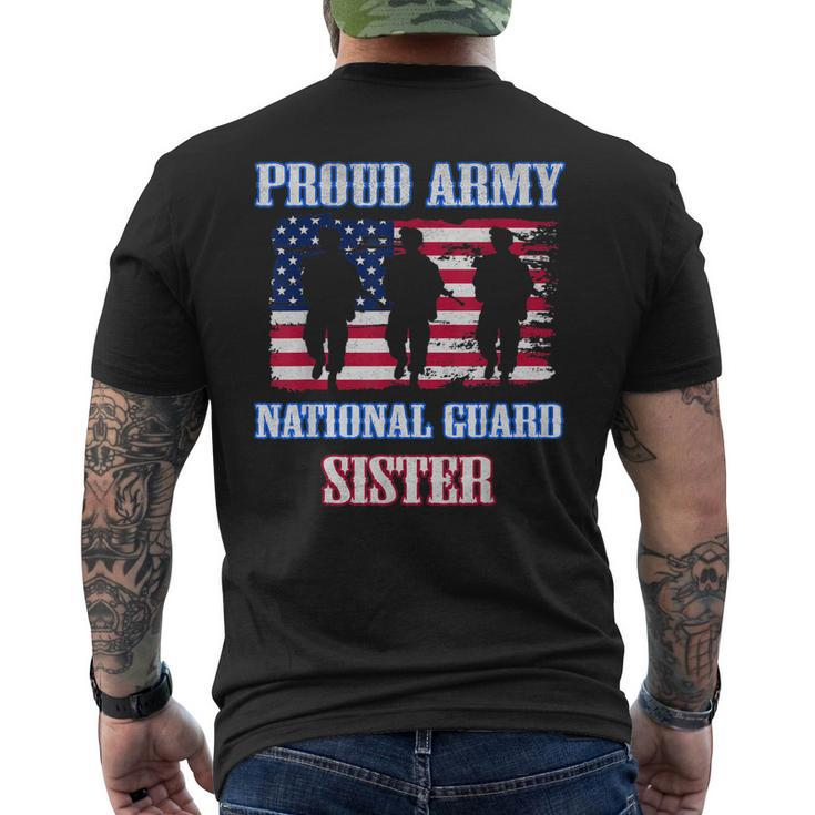 Proud Army National Guard Sister Usa Veteran Military Mens Back Print T-shirt