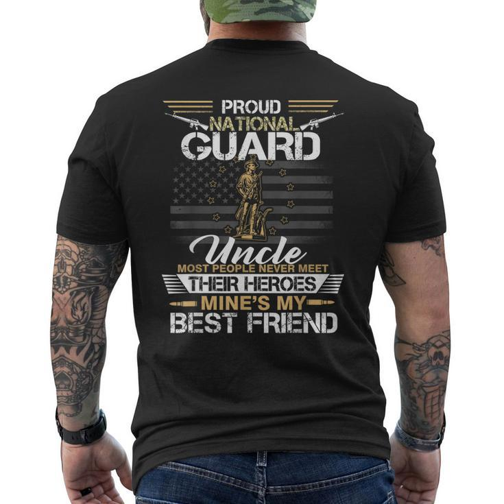 Proud Army National Guard Uncle Flag Us Military Men's Back Print T-shirt