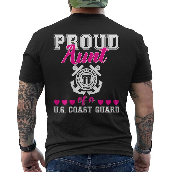 Proud Aunt Of A Us Coast Guard Military Family 4Th Of July Gift For Womens Mens Back Print T-shirt