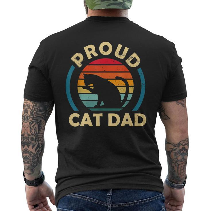 Proud Best Cat Dad Cat Father Vintage Sunset Men's T-shirt Back Print
