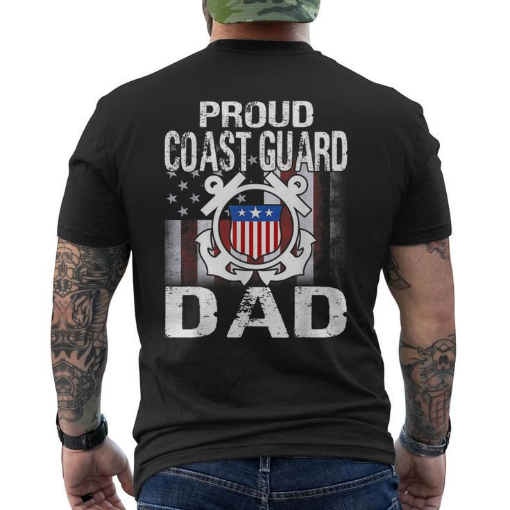 Proud Coast Guard Dad  Us Coast Guard Veteran Military Mens Back Print T-shirt
