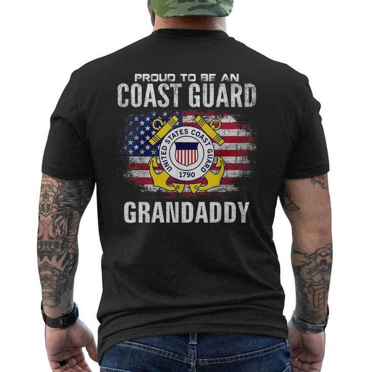 Proud To Be An Coast Guard Grandaddy American Flag Veteran Men's T-shirt Back Print