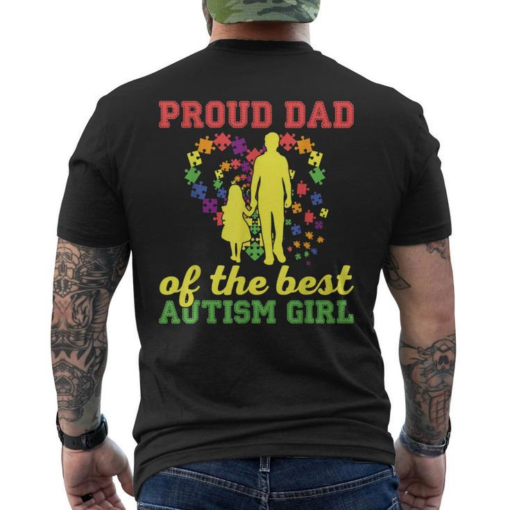 Proud Dad Of The Best Autism Girl I Autism Men's Back Print T-shirt
