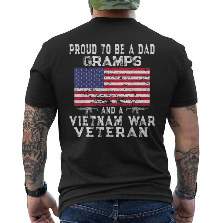 Mens Proud Dad Gramps Vietnam Veteran - Vintage Us Flag Grandpa Men's T-shirt Back Print