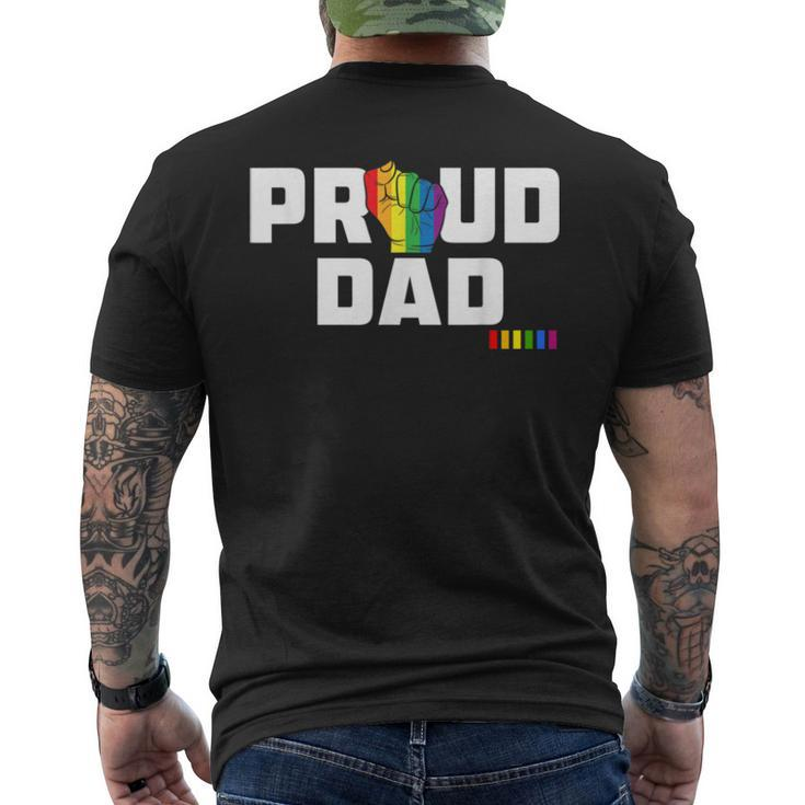Mens Proud Dad Lgbt Gay Pride Month Lgbtq Rainbow Men's Back Print T-shirt