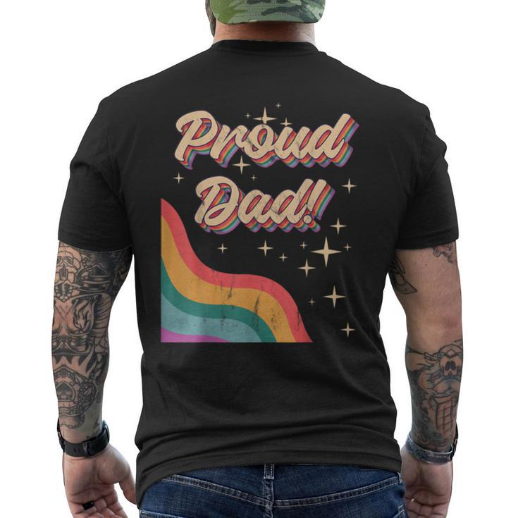 Proud Dad Lgbtq Pride Month Gay Parents Daddy Father Men's Back Print T-shirt