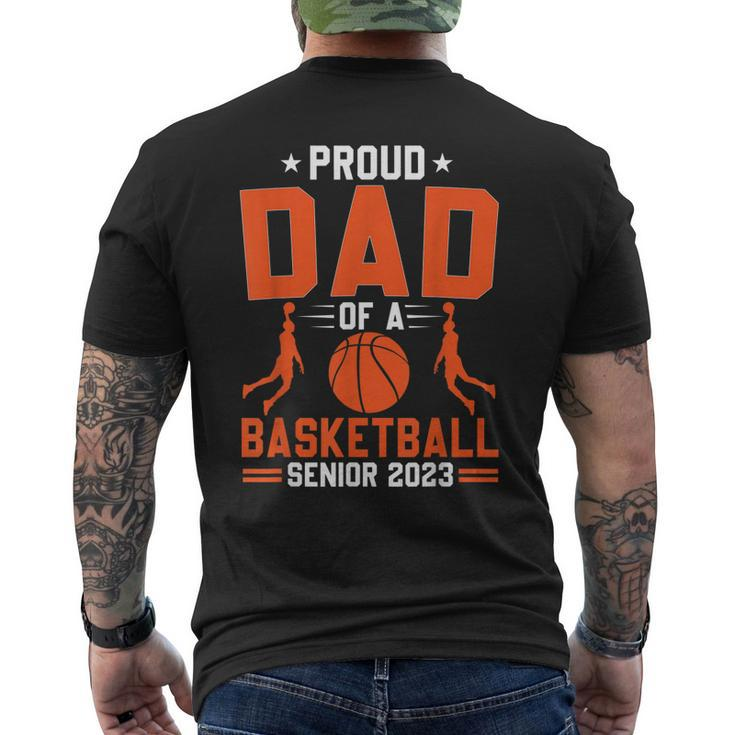 Proud Dad Of A 2023 Senior Basketball Graduation Mens Back Print T-shirt