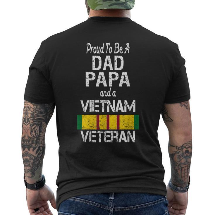 Proud Dad Papa Vietnam Veteran Vintage Vet Men's T-shirt Back Print