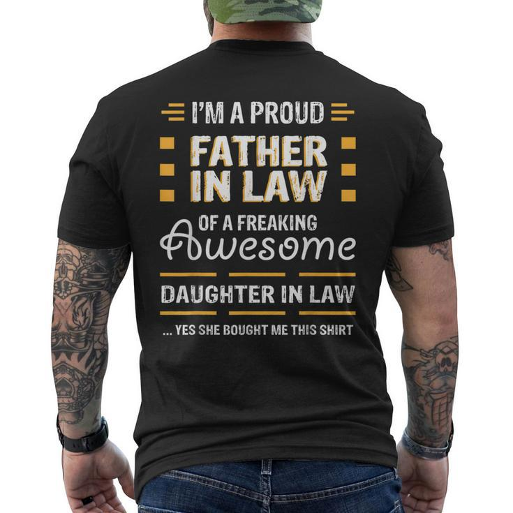 Proud Father In Law Gift From An Awesome Daughter In Law Mens Back Print T-shirt