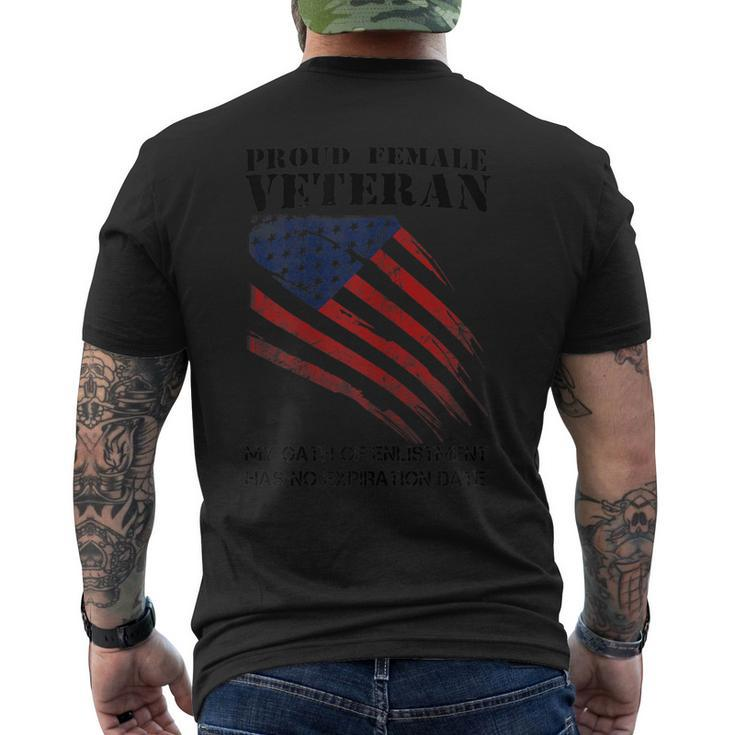 Proud Female Veteran Tees For Independence Day Men's Back Print T-shirt