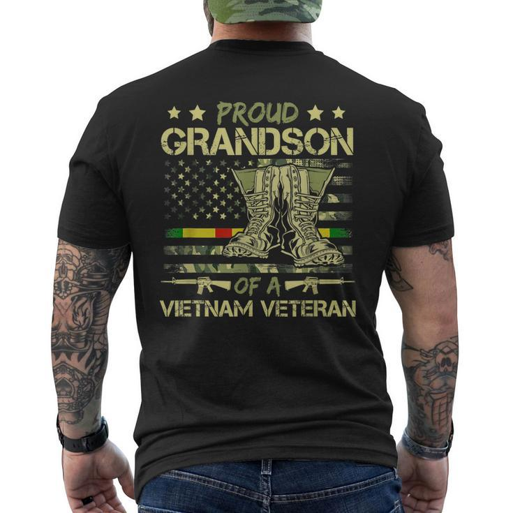Proud Grandson Of A Vietnam Veteran American Flag Mens Back Print T-shirt
