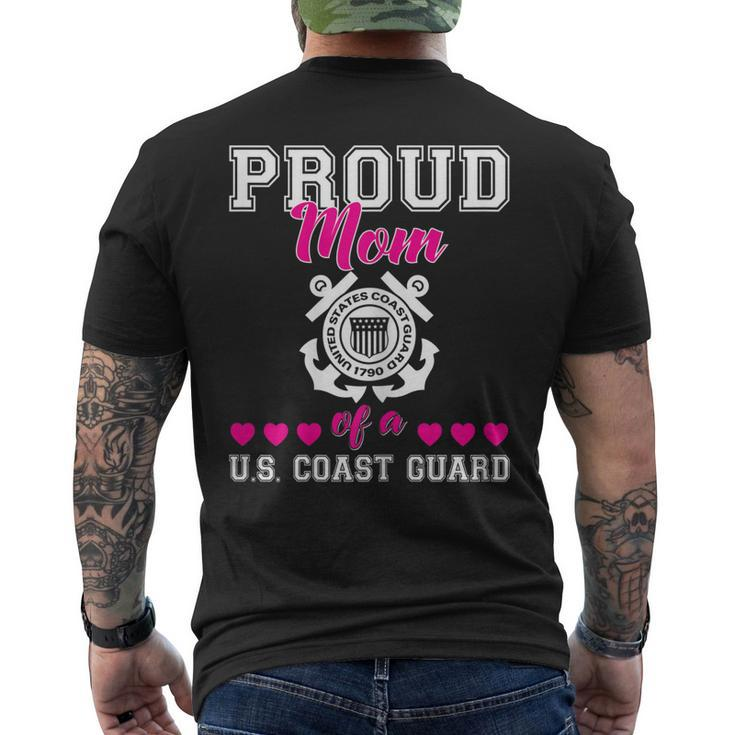 Proud Mom Of A Us Coast Guard Military Family 4Th Of July Gift For Womens Mens Back Print T-shirt