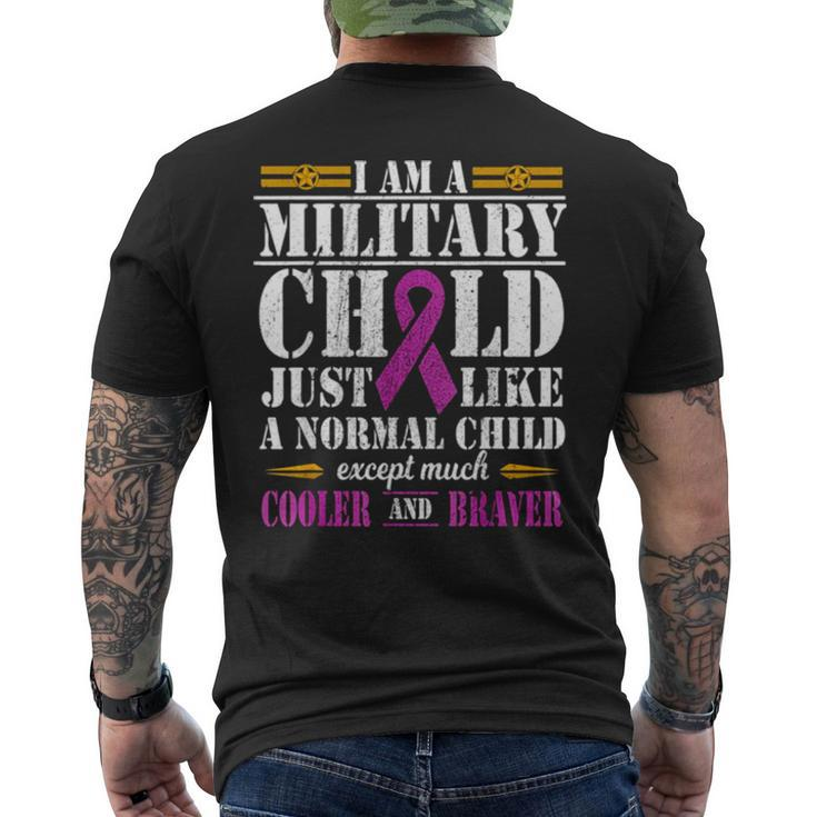 Proud Patriotic Military Brat Military Child Month Purple Up Men's Back Print T-shirt