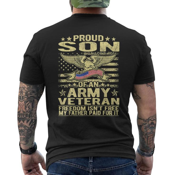 Proud Son Of An Army Veteran Military Veterans Child Men's Back Print T-shirt