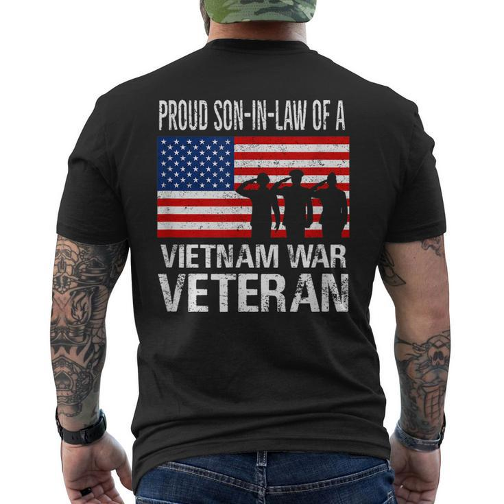 Proud Son-In-Law Vietnam War Veteran Matching Father-In-Law Men's T-shirt Back Print