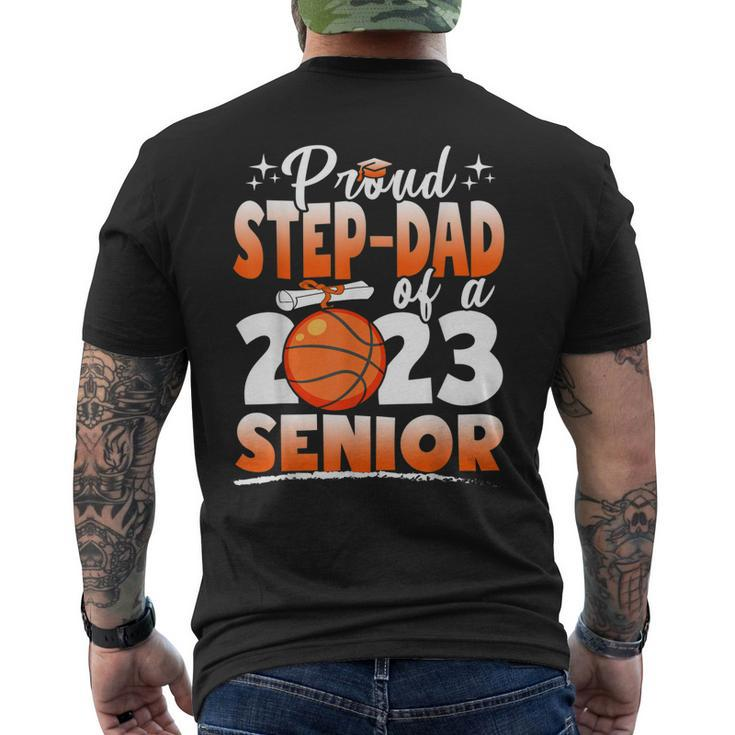 Proud Stepdad Of A 2023 Senior Basketball Graduation Mens Back Print T-shirt
