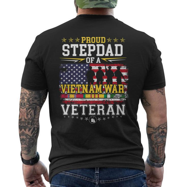 Proud Stepdad Vietnam War Veteran Matching With Stepson Men's T-shirt Back Print