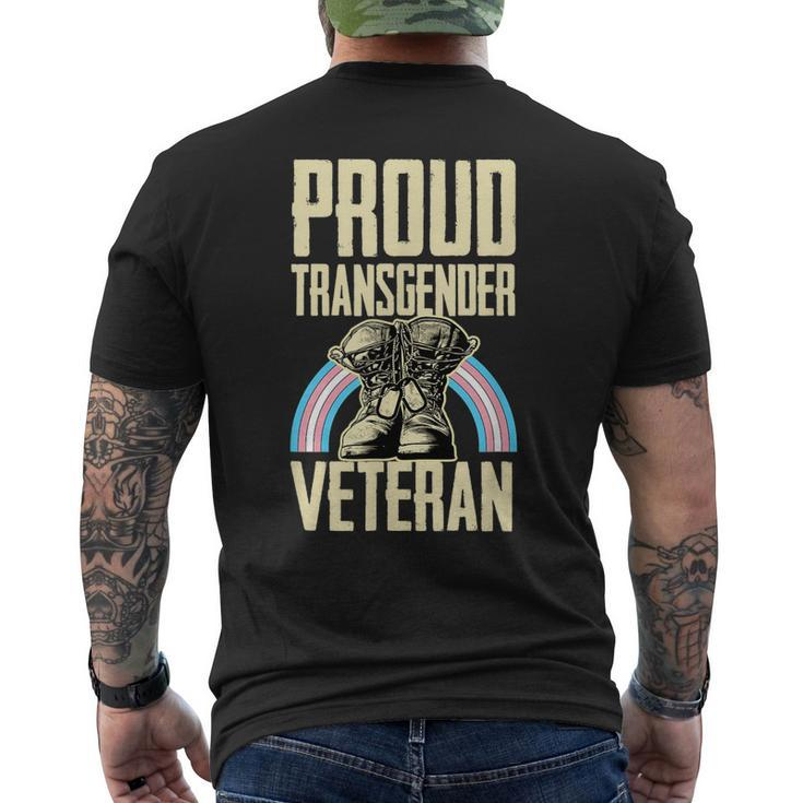 Proud Transgender Veteran Pride Month Veterans Day Soldier Men's T-shirt Back Print