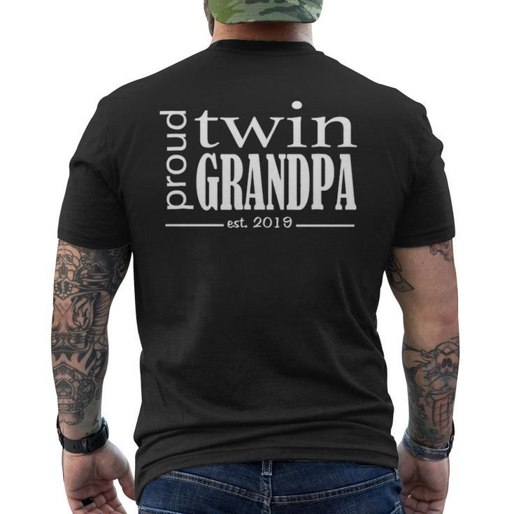 Proud Twin Grandpa Est 2019 Men's T-shirt Back Print