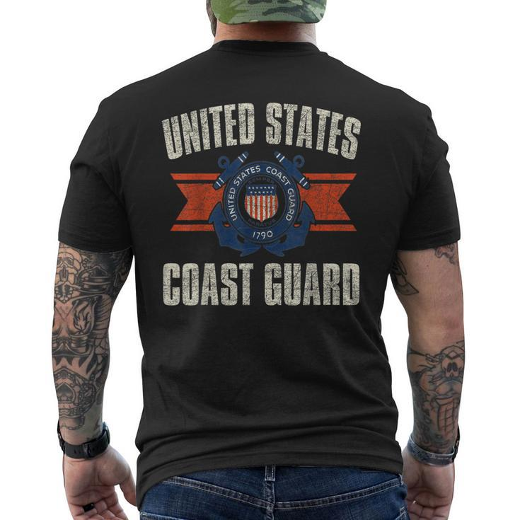 Proud Us Coast Guard Military Mens Back Print T-shirt