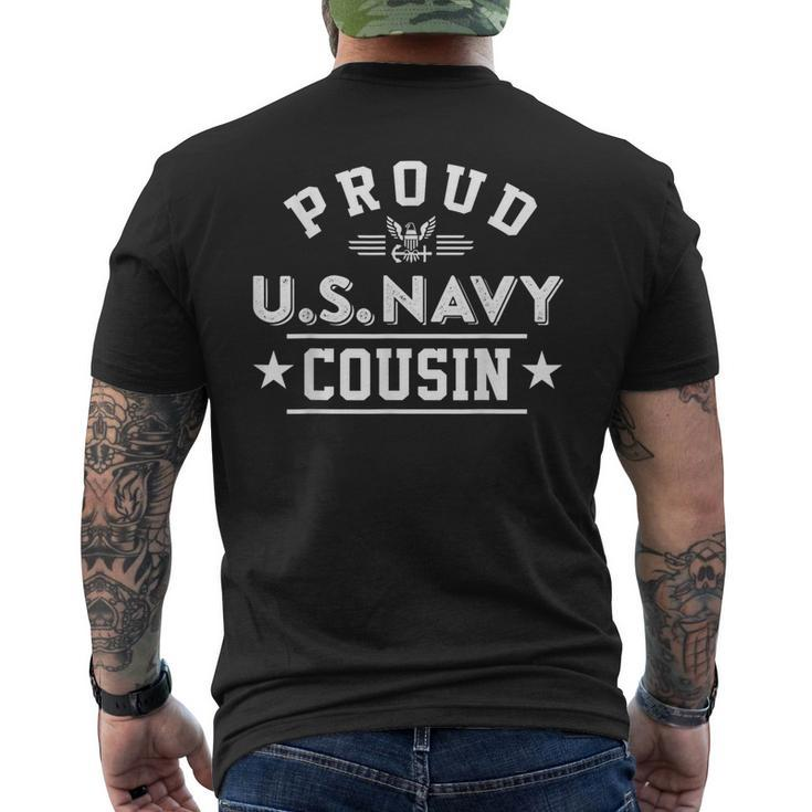 Proud Us Navy Cousin Gift For Navy Cousin Military Cousin Mens Back Print T-shirt