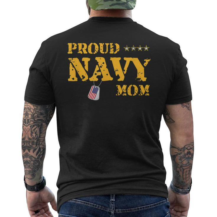 Proud Us Navy Mom American Military Family Mother Gift Mens Back Print T-shirt