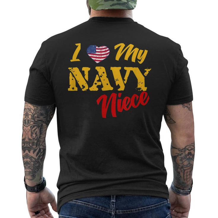 Proud Us Navy Niece American Military Family Aunt Uncle Mens Back Print T-shirt