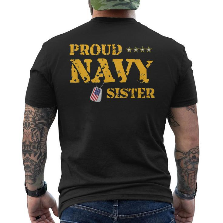 Proud Us Navy Sister American Military Family Sis Gift Mens Back Print T-shirt