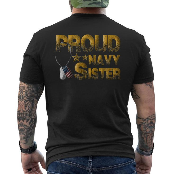 Proud Us Navy Sister American Pride Military Soldier Girls Mens Back Print T-shirt