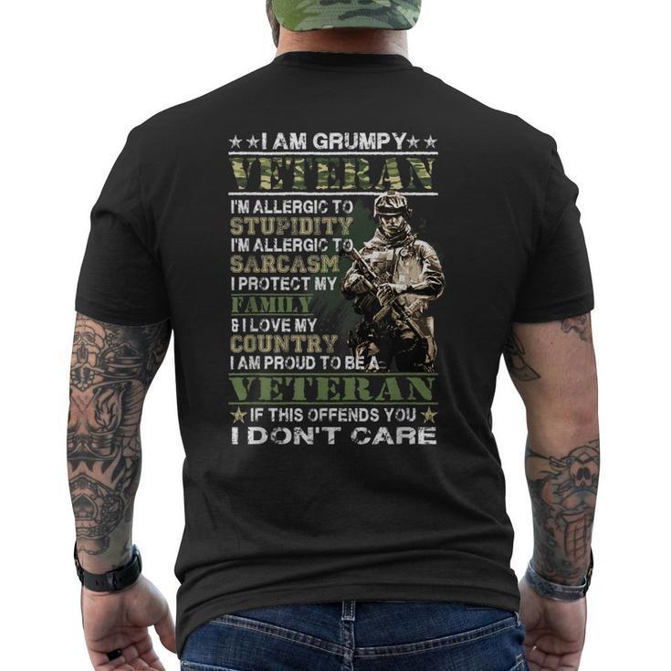 Proud Vietnam Veteran Flag & Military Veterans Day Veteran Men's T-shirt Back Print