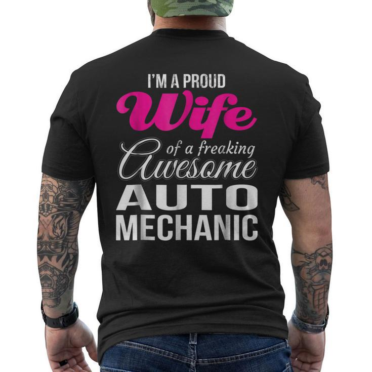 Proud Wife Of Freaking Awesome Auto Mechanic Wife Mens Back Print T-shirt