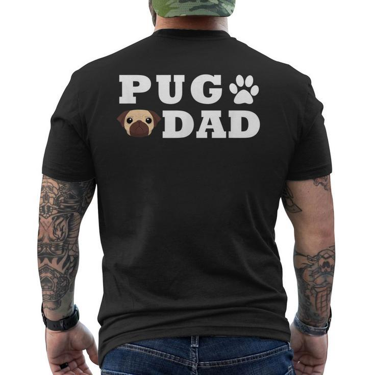 Pug Dad With Paw And Pug Graphic Men's Back Print T-shirt