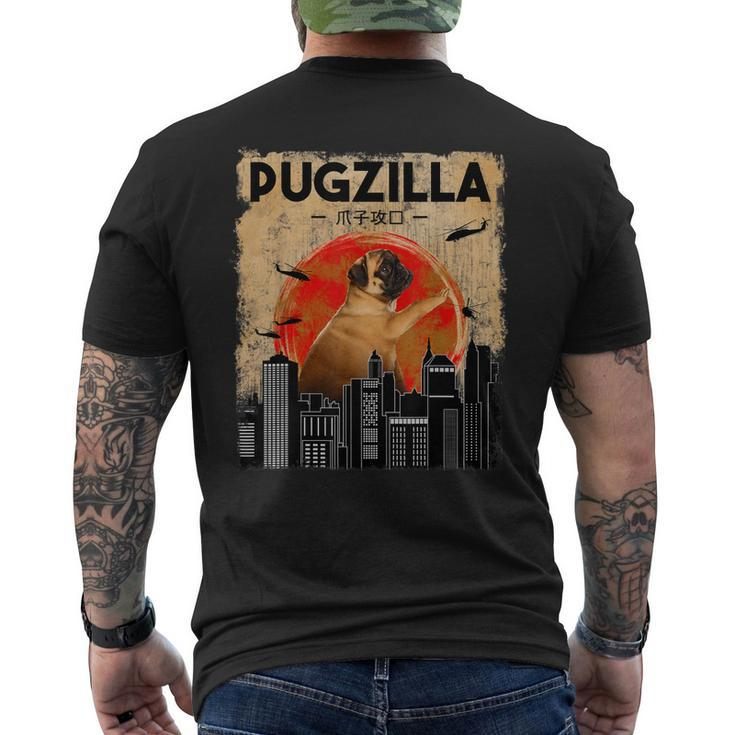 Pug Pugzilla Dog Pug Men's T-shirt Back Print