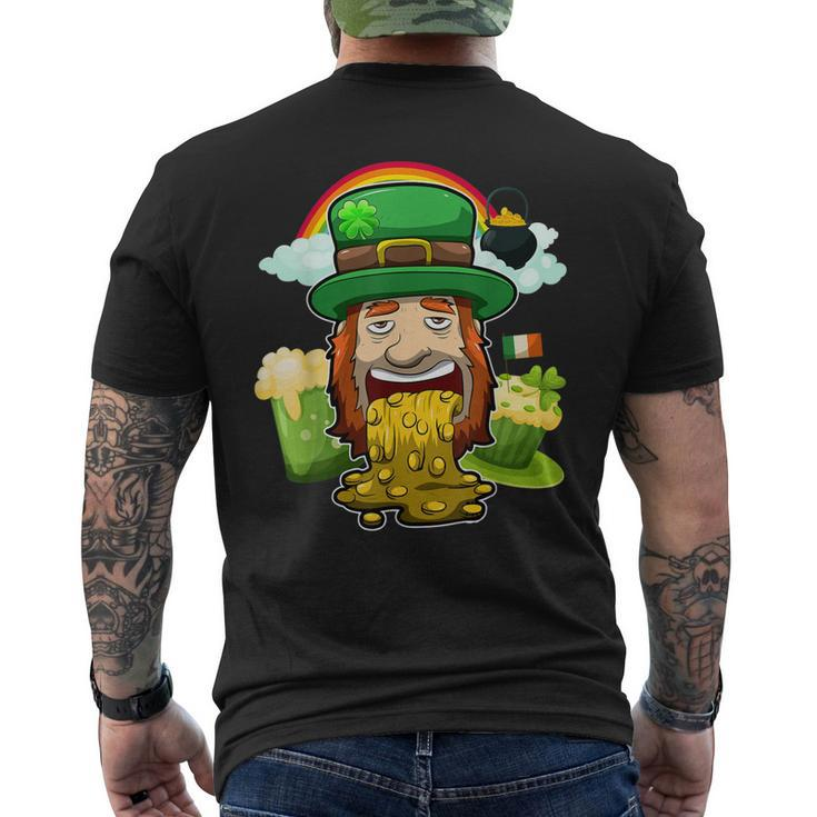 Puking Leprechaun St Patricks Day Irish Drinking Party Men's T-shirt Back Print