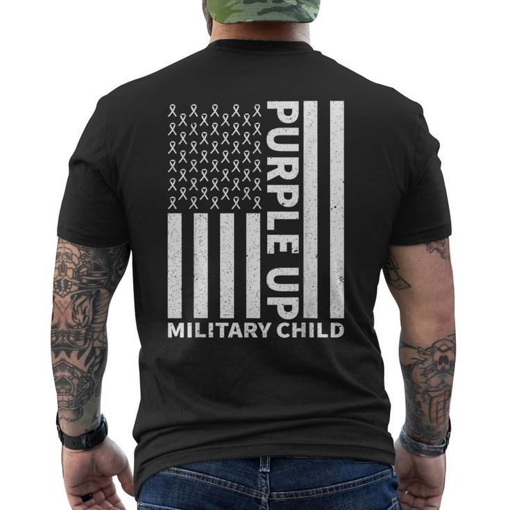 Purple Up For Military Child Military Kids Month Mens Back Print T-shirt