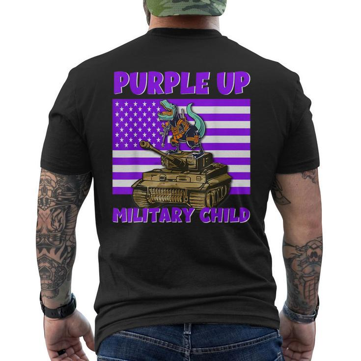 Purple Up Military Kids Month Of Military Child Trex Mens Back Print T-shirt