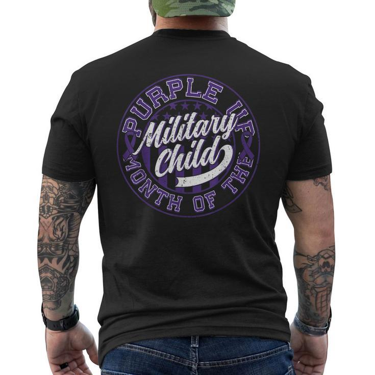 Purple Up Month Of The Military Child Kids Flag Usa April Mens Back Print T-shirt