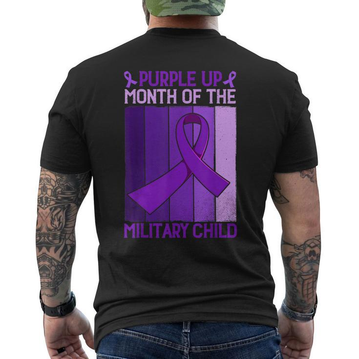 Purple Up Month Of The Military Child Month Ribbon Mens Back Print T-shirt