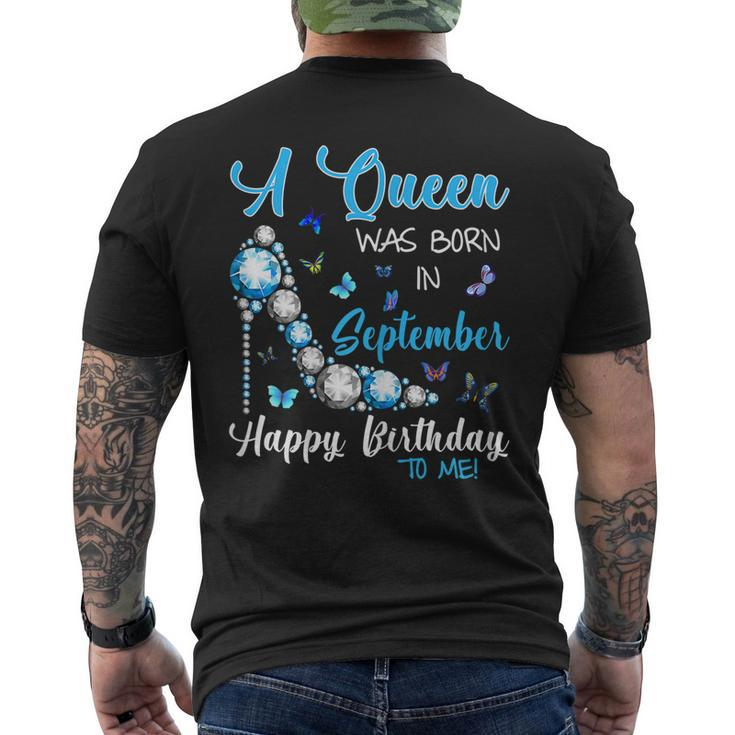 A Queen Was Born In September Happy Birthday To Me Shirt Men's Back Print T-shirt
