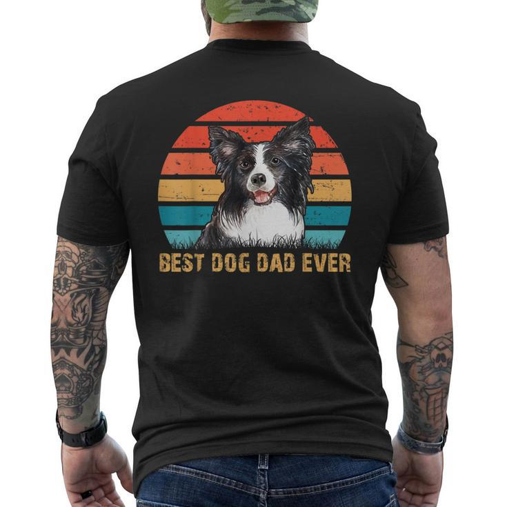 Mens Mens Quote Best Dog Dad Ever Vintage Border Collie Men's T-shirt Back Print