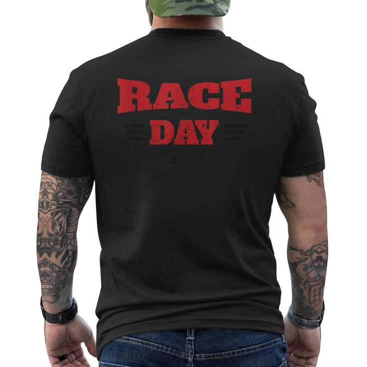 Race Day - Checkered Flags Men's Back Print T-shirt