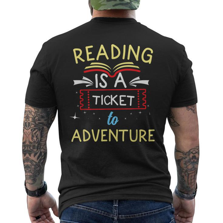 Reading Book Lover Reading Is A Ticket To Adventure Men's T-shirt Back Print