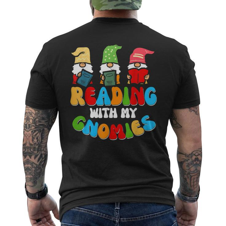 Reading With My Gnomies Gnomes Book Lover Men's Back Print T-shirt