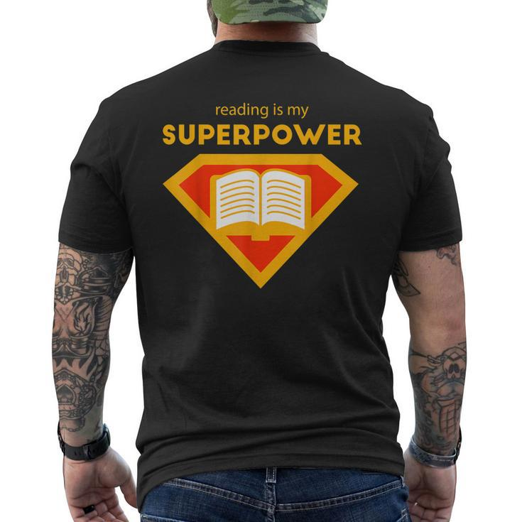 Reading Is My Superpower Cute Read More Men's Back Print T-shirt