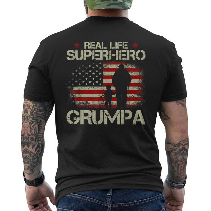 Real Life Superhero Grumpa  Gift For Grandpa Gift For Mens Mens Back Print T-shirt