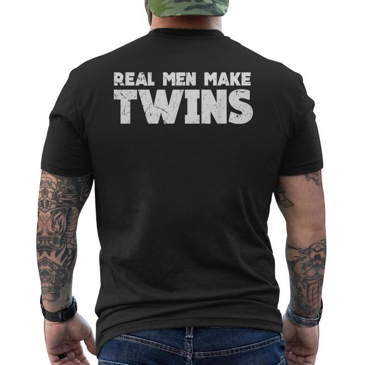 Real Make Twins Twin Dad Twin Dad To Be Men's T-shirt Back Print