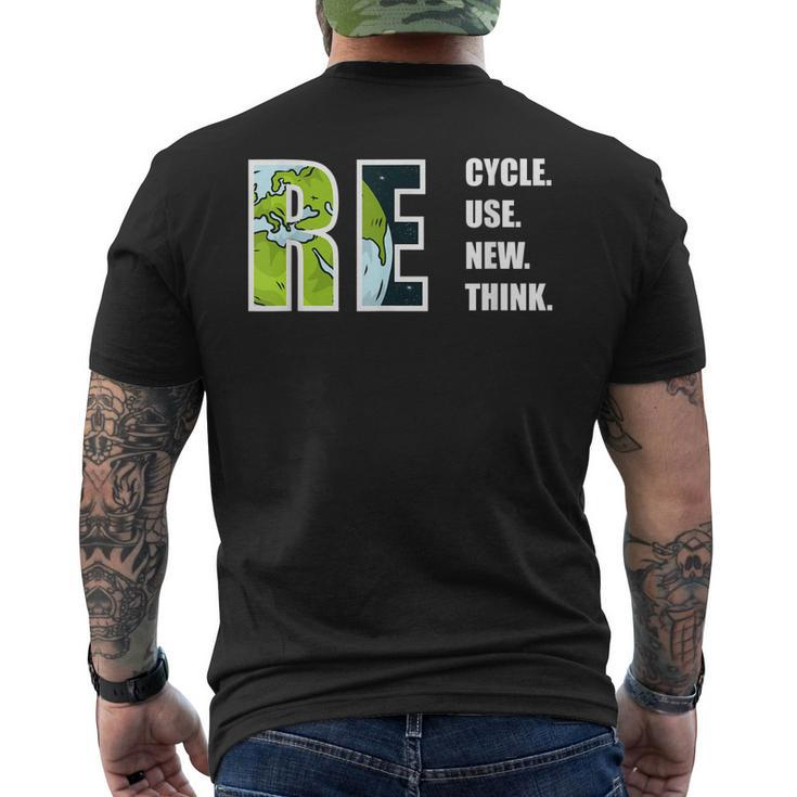 Recycle Reuse Renew Rethink Earthday 2023 Environment Men's Back Print T-shirt