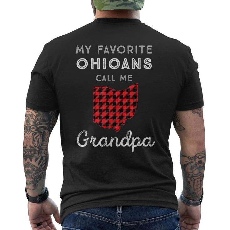 Red Buffalo Plaid Ohio Dad Grandpa My Favorite Ohioans Men's Back Print T-shirt