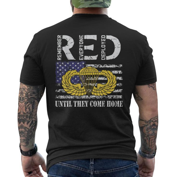 Red Friday Military Army Airborne Paratrooper Veteran Retro Men's T-shirt Back Print