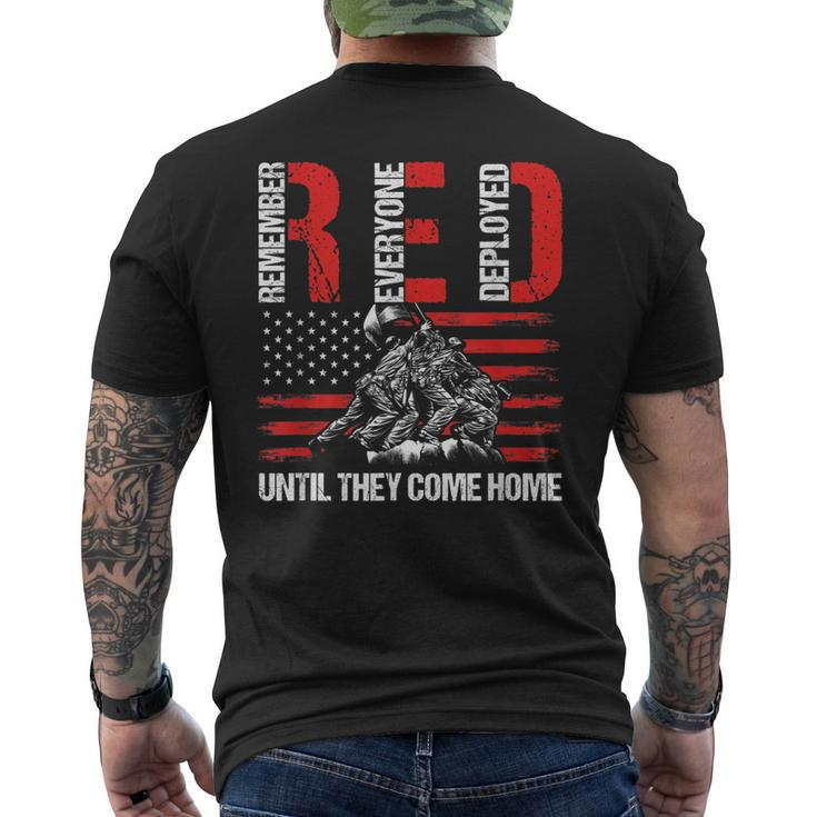 Red Friday Remember Everyone Deployed Best Us Flag Military Mens Back Print T-shirt